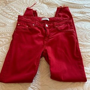 Zara Red Stretch Jeans